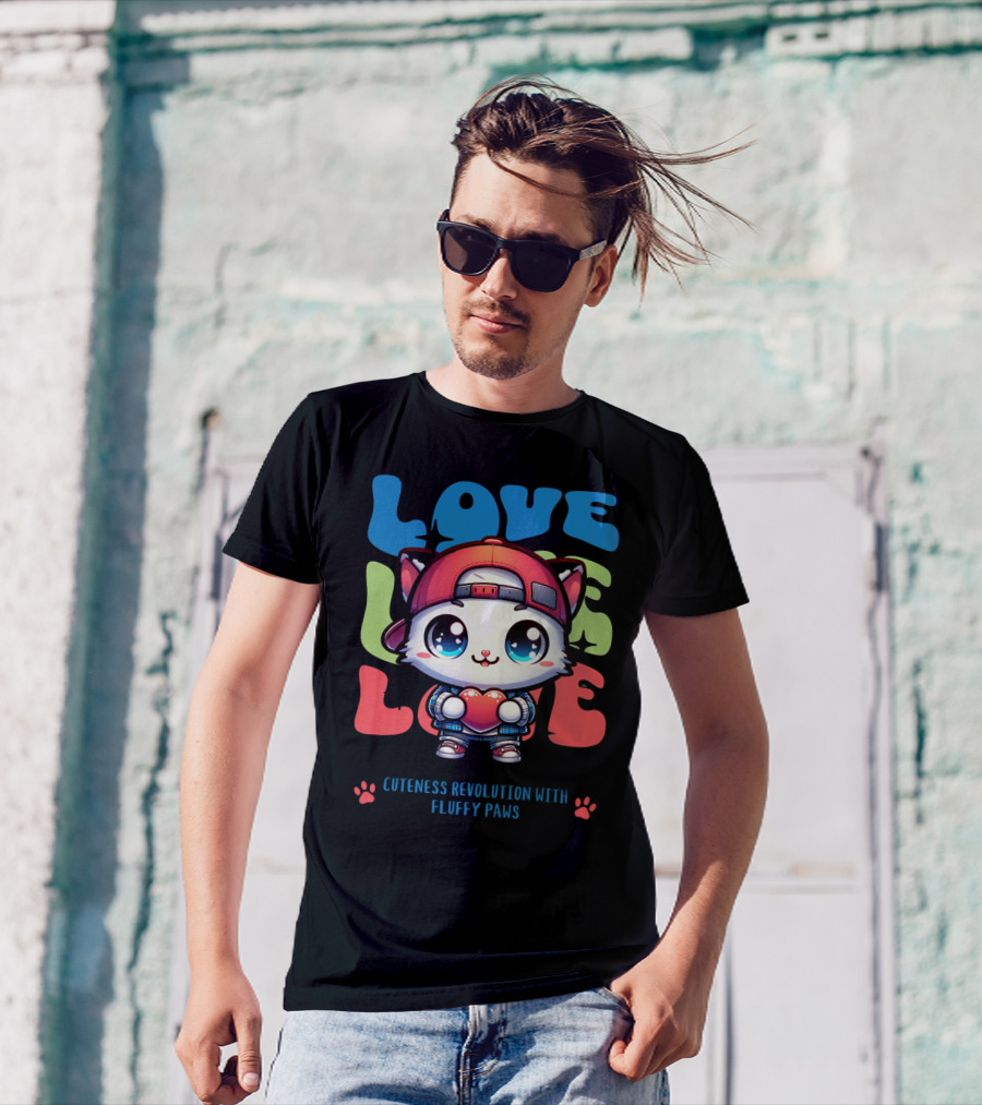 Love Love Love Cuteness Revolution With Fluffy Paws T-Shirt