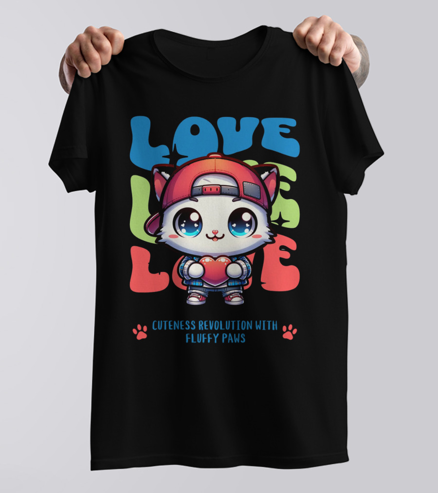Love Love Love Cuteness Revolution With Fluffy Paws T-Shirt