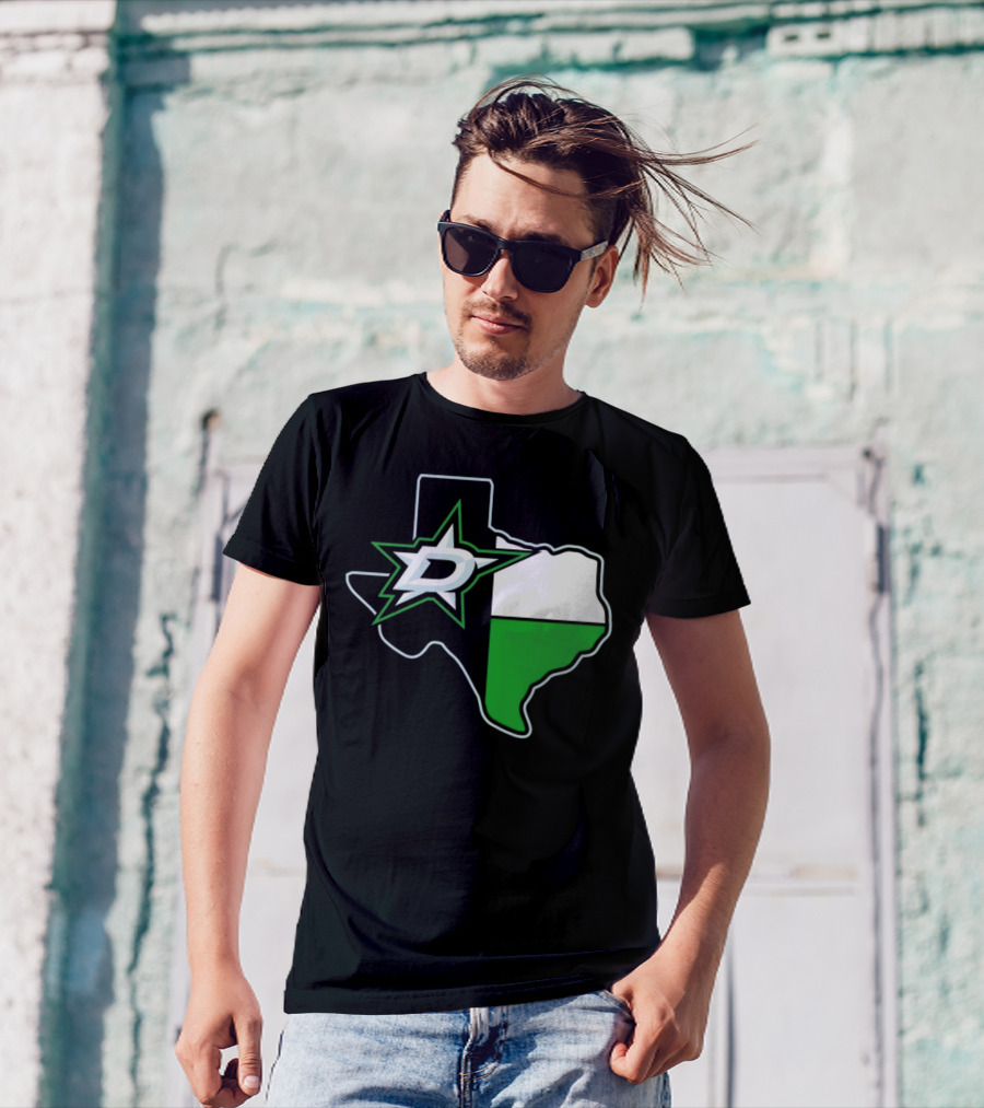 Dallas Stars NHL Texas Outline And Emblem T-Shirt