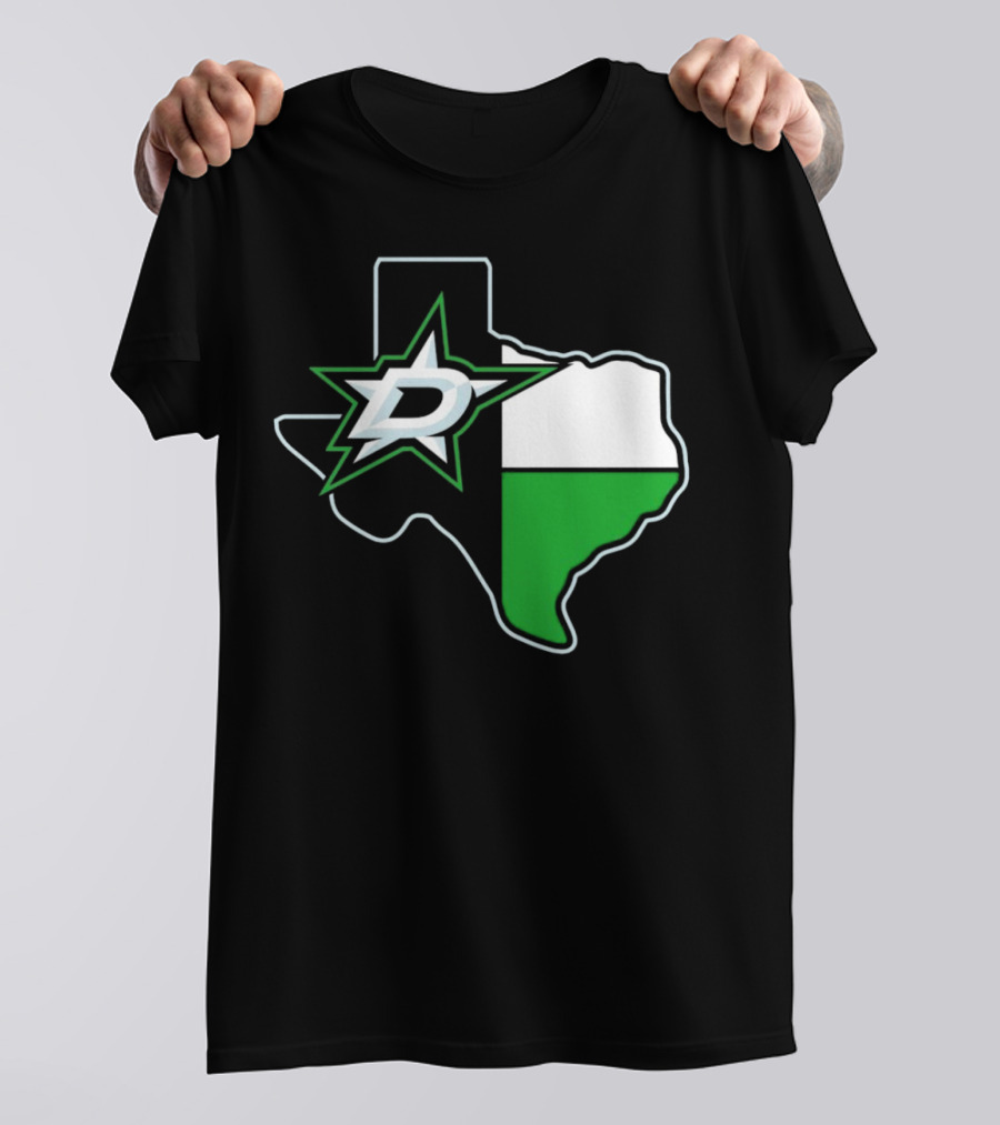 Dallas Stars NHL Texas Outline And Emblem T-Shirt