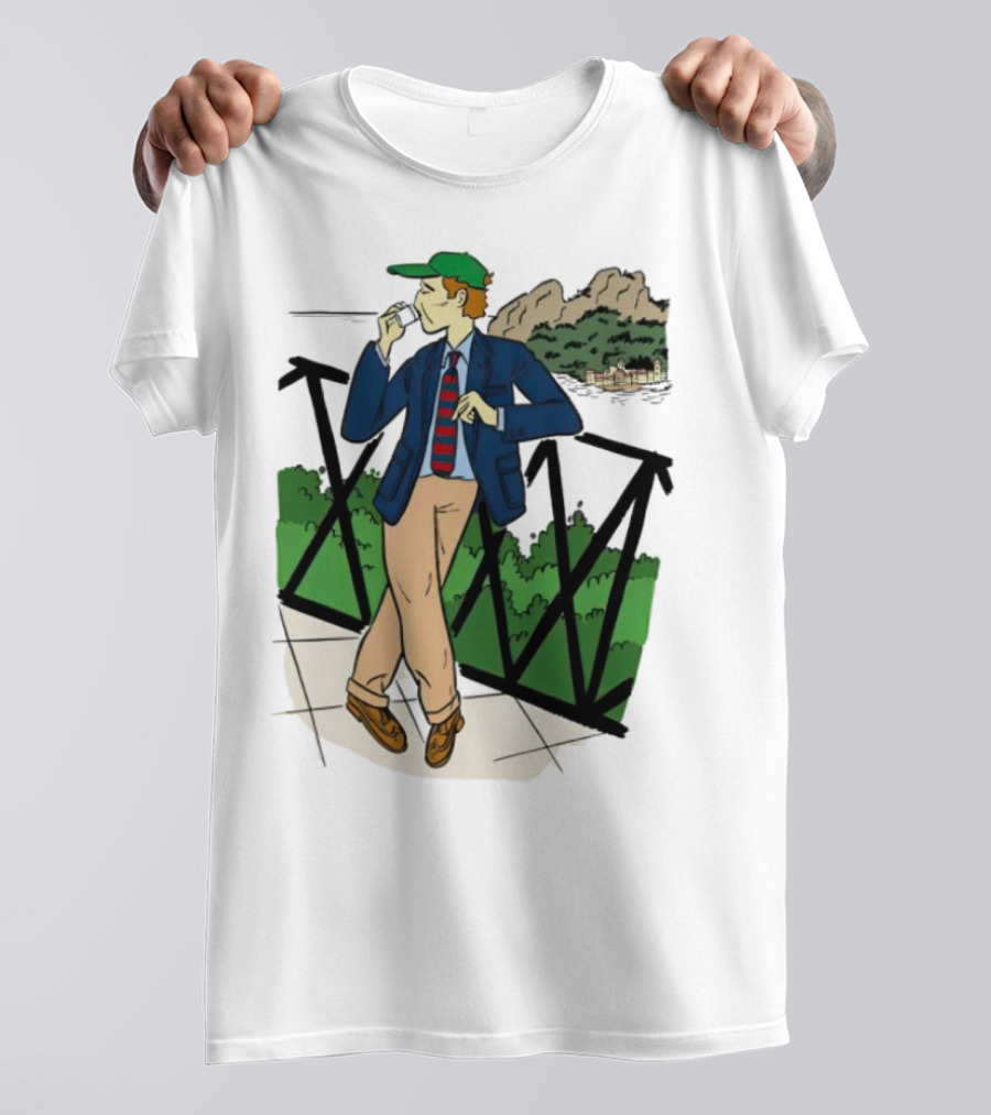 Dick Carroll Roy Rober’s Green Cap And Cityscape Pipe Smoker T-Shirt