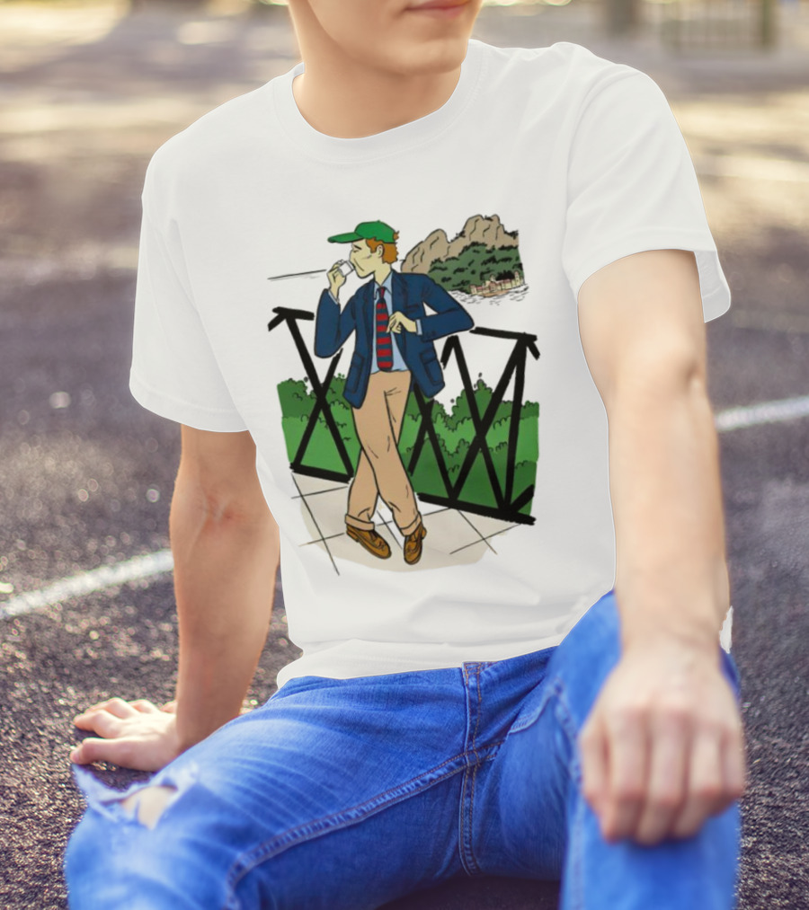 Dick Carroll Roy Rober’s Green Cap And Cityscape Pipe Smoker T-Shirt