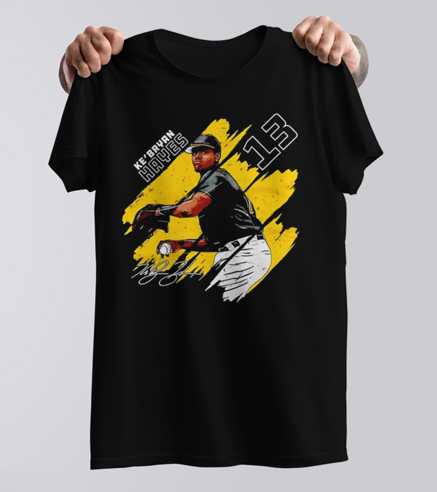 Ke’Bryan Hayes Pittsburgh Pirates Baseball 13 Signature Cartoon T-Shirt
