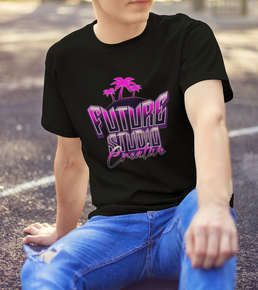 Future Studio Creative Synthwave Neon Palms T-Shirt