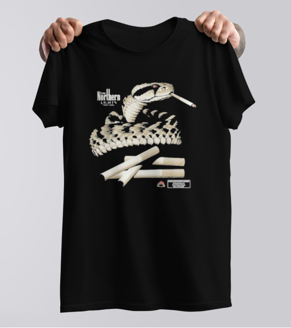 Venomous Northern Lights Smoking Snake With Cigarettes T-Shirt