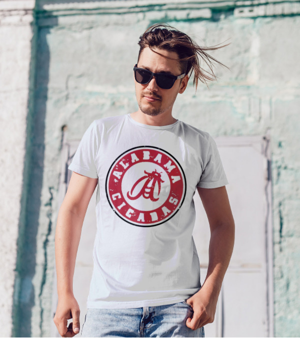Alabama Cicadas Crimson Tide Football Circle Emblem T-Shirt