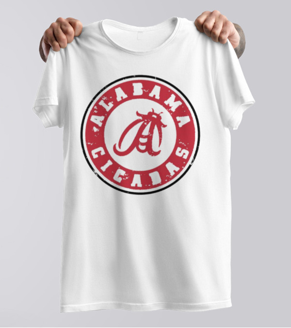 Alabama Cicadas Crimson Tide Football Circle Emblem T-Shirt