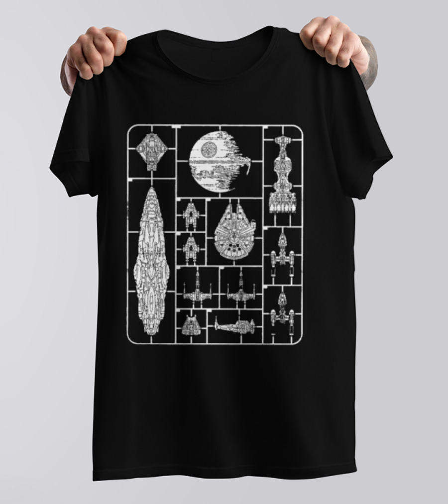 Star Wars Spacecraft Rebellion Model Kit Blueprint T-Shirt