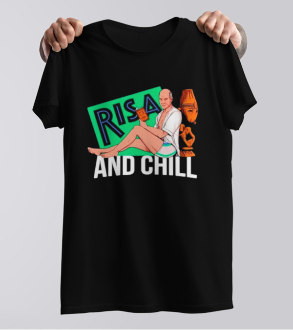 Risa And Chill Star Trek Parody Patrick Stewart Tropical Vacation Relaxation T-Shirt