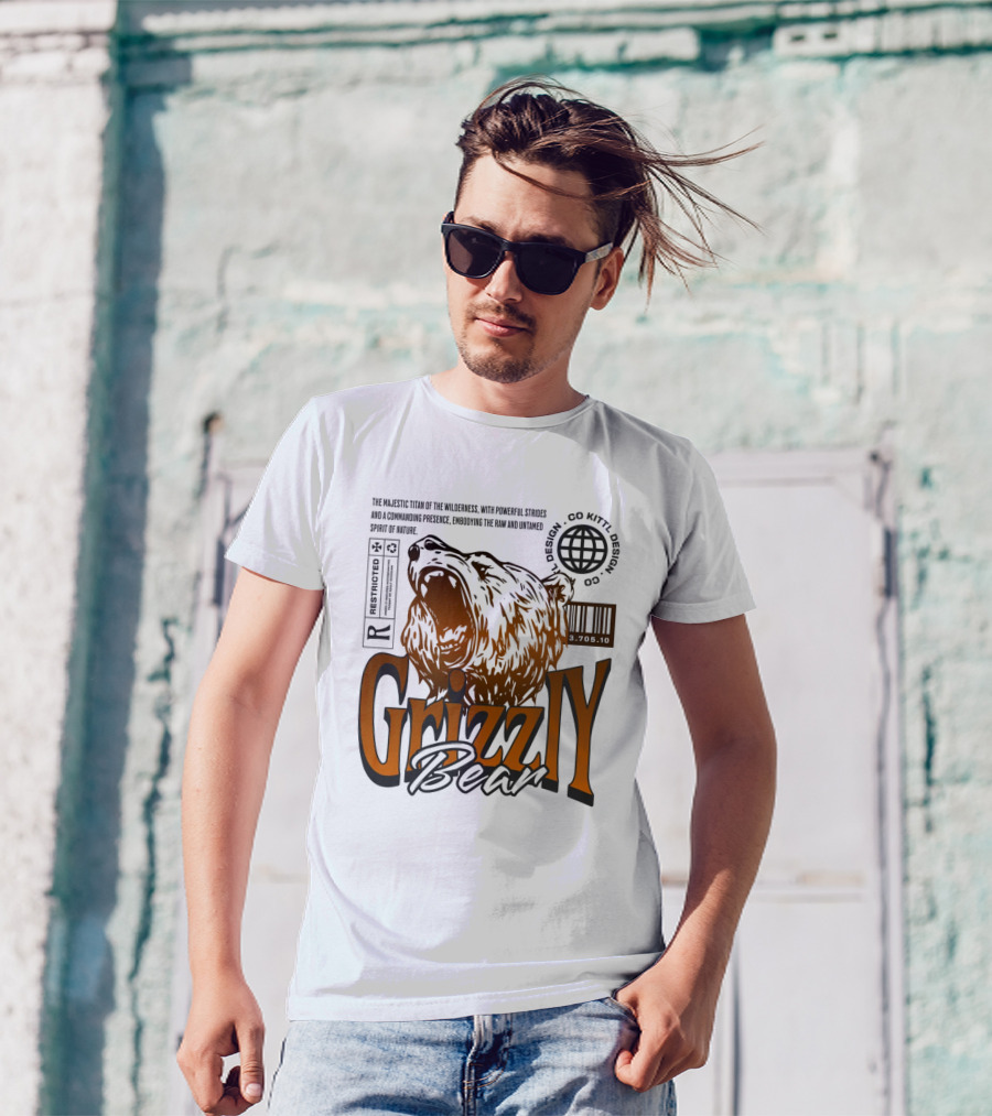 Grizzly The Majestic Titan Of The Wilderness Untamed Spirit T-Shirt