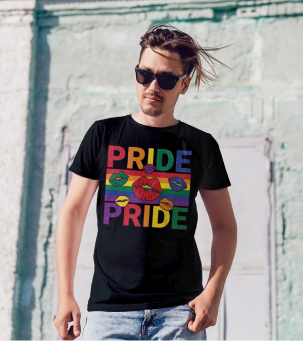 Pride Kisses Rainbow Lips Pride T-Shirt