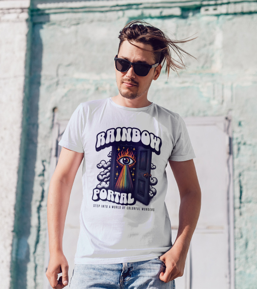Rainbow Portal Step Into A World Of Colorful Wonders T-Shirt