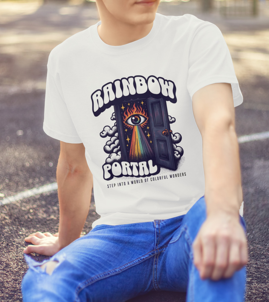 Rainbow Portal Step Into A World Of Colorful Wonders T-Shirt