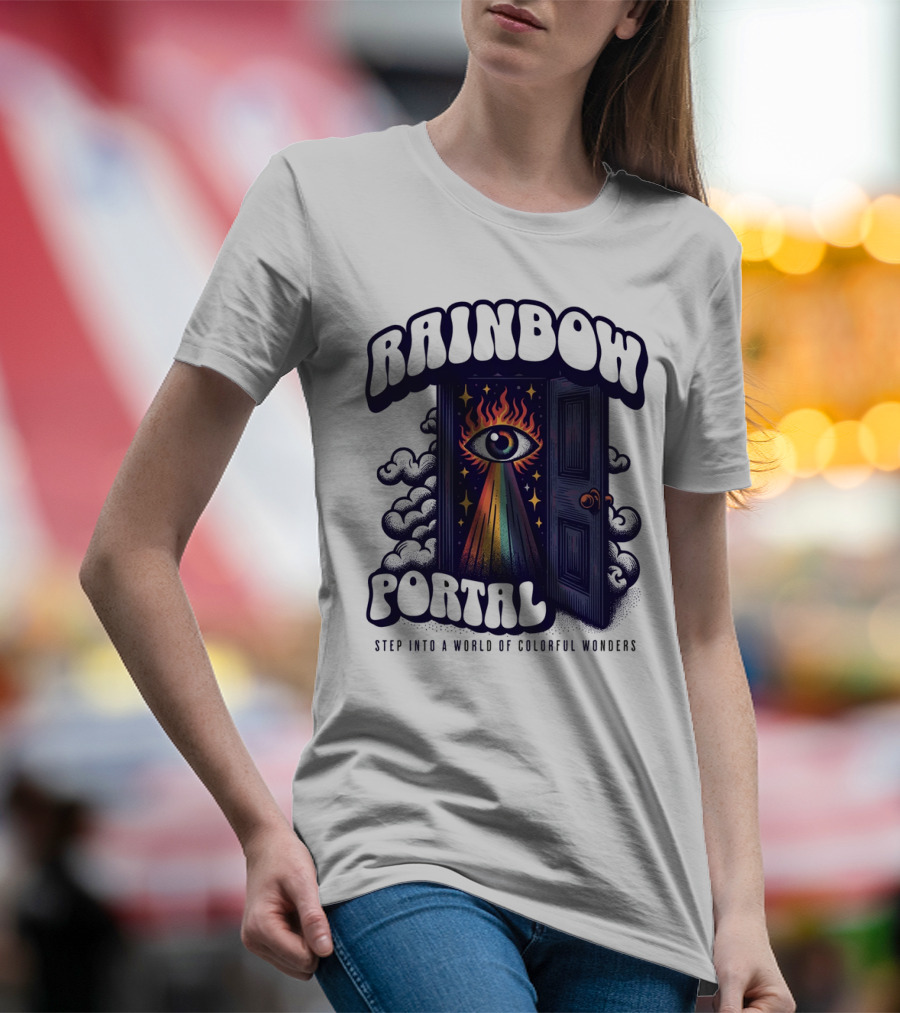 Rainbow Portal Step Into A World Of Colorful Wonders T-Shirt