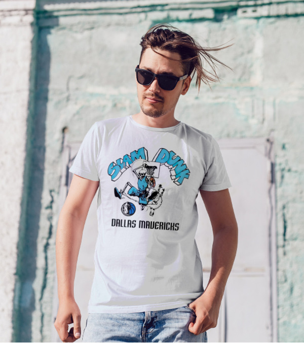 Dallas Mavericks Slam Dunk Skeleton Basketball T-Shirt