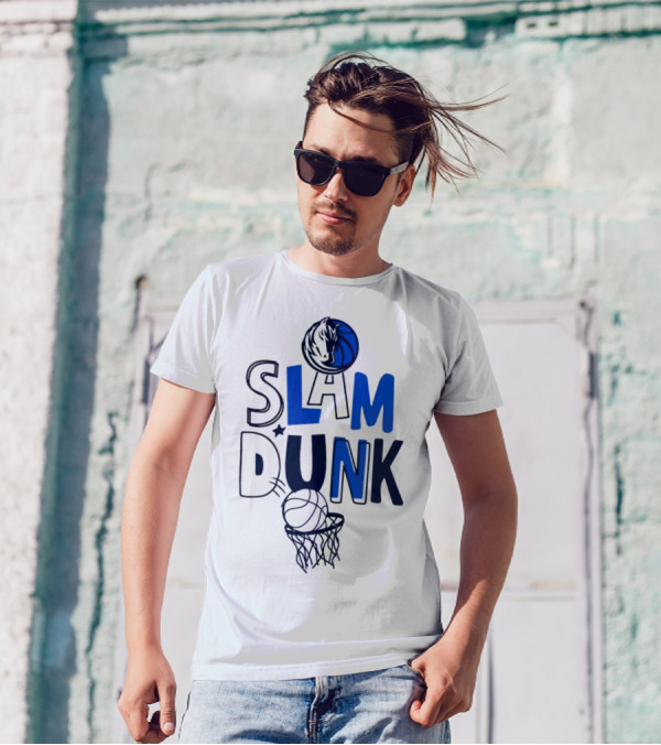 Dallas Mavericks NBA Slam Dunk Basketball T-Shirt
