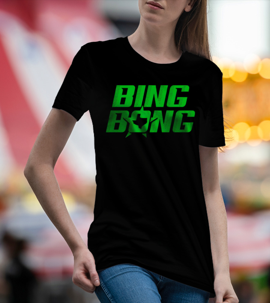 Dallas Stars Bing Bong Sports Text Logo Star Emblem T-Shirt