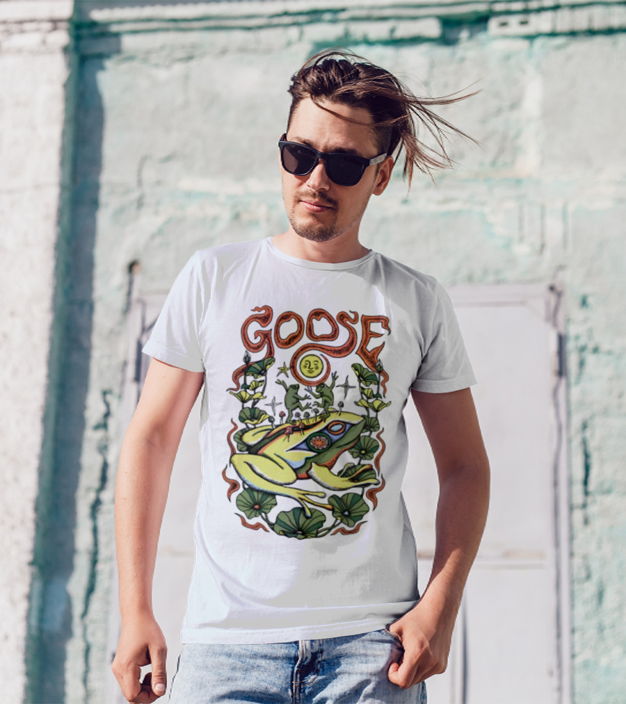 Goose The Band Frog Sun Nature Motif T-Shirt