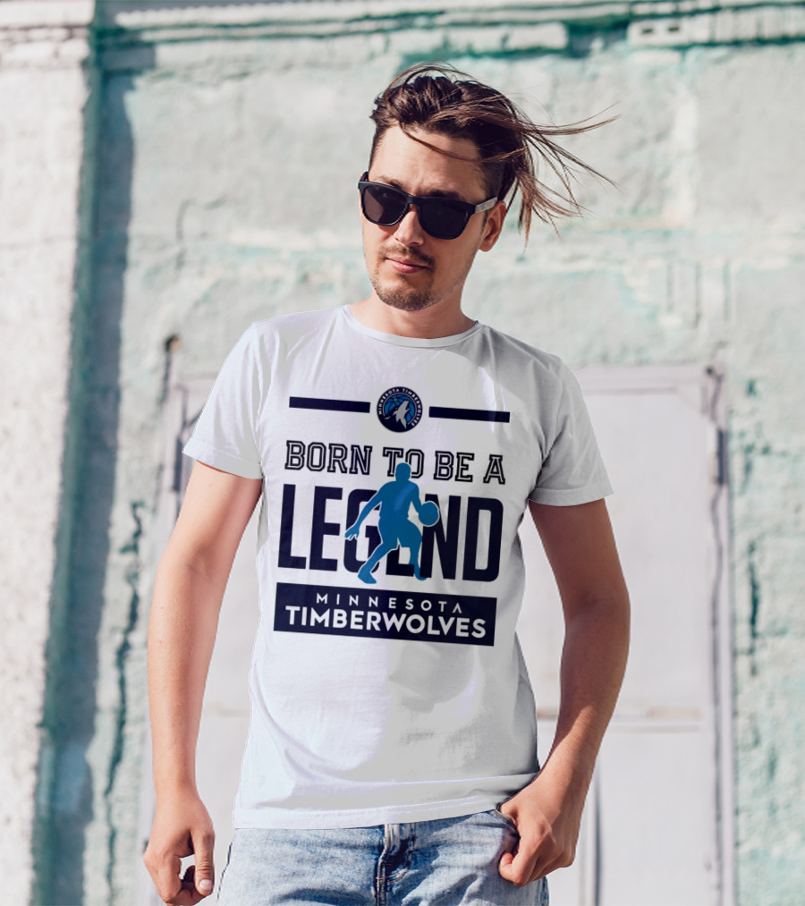 Minnesota Timberwolves Born To Be A Legend With Wolf Logo And Basketball Player T-Shirt
