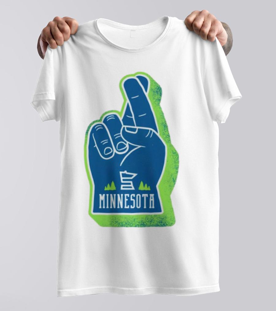 Minnesota Timberwolves Fingers Crossing Foam Hand T-Shirt