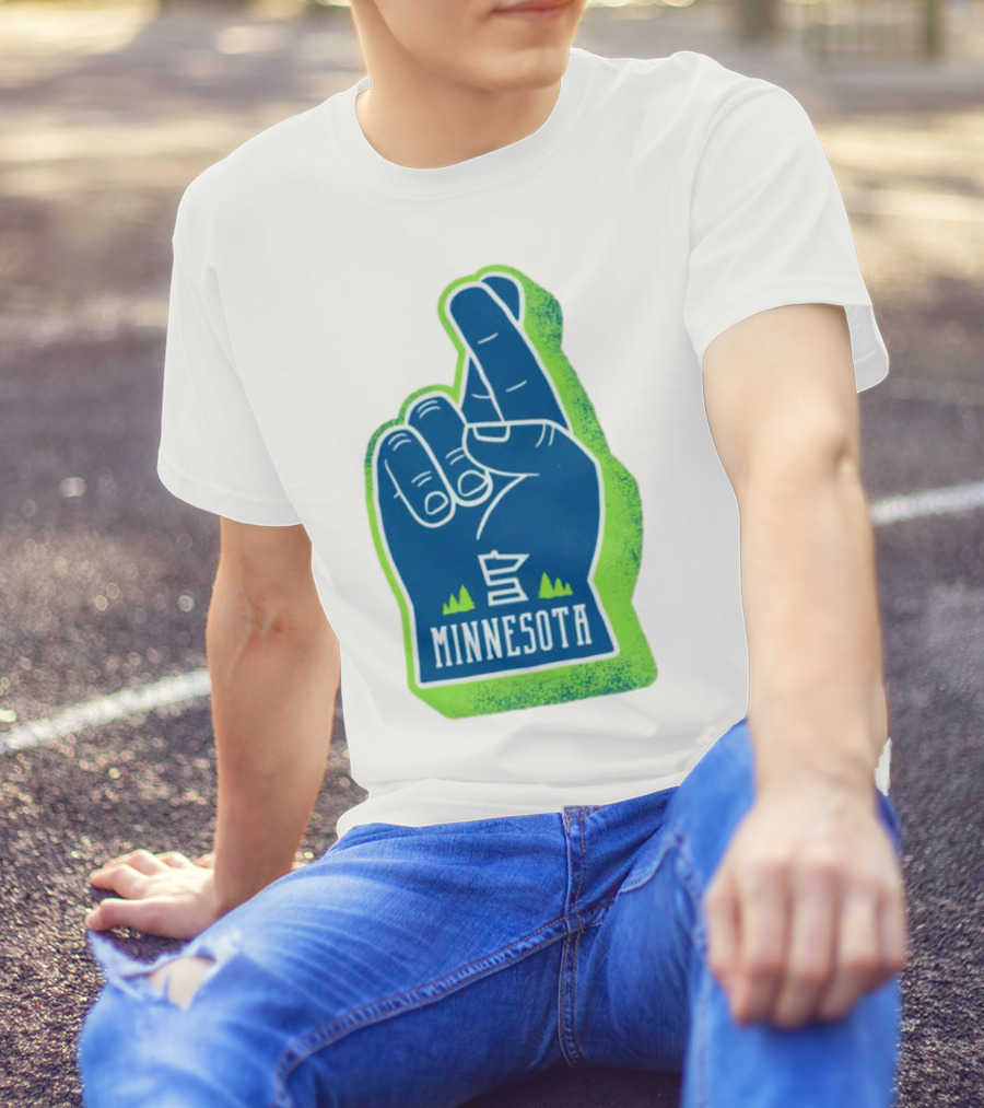 Minnesota Timberwolves Fingers Crossing Foam Hand T-Shirt