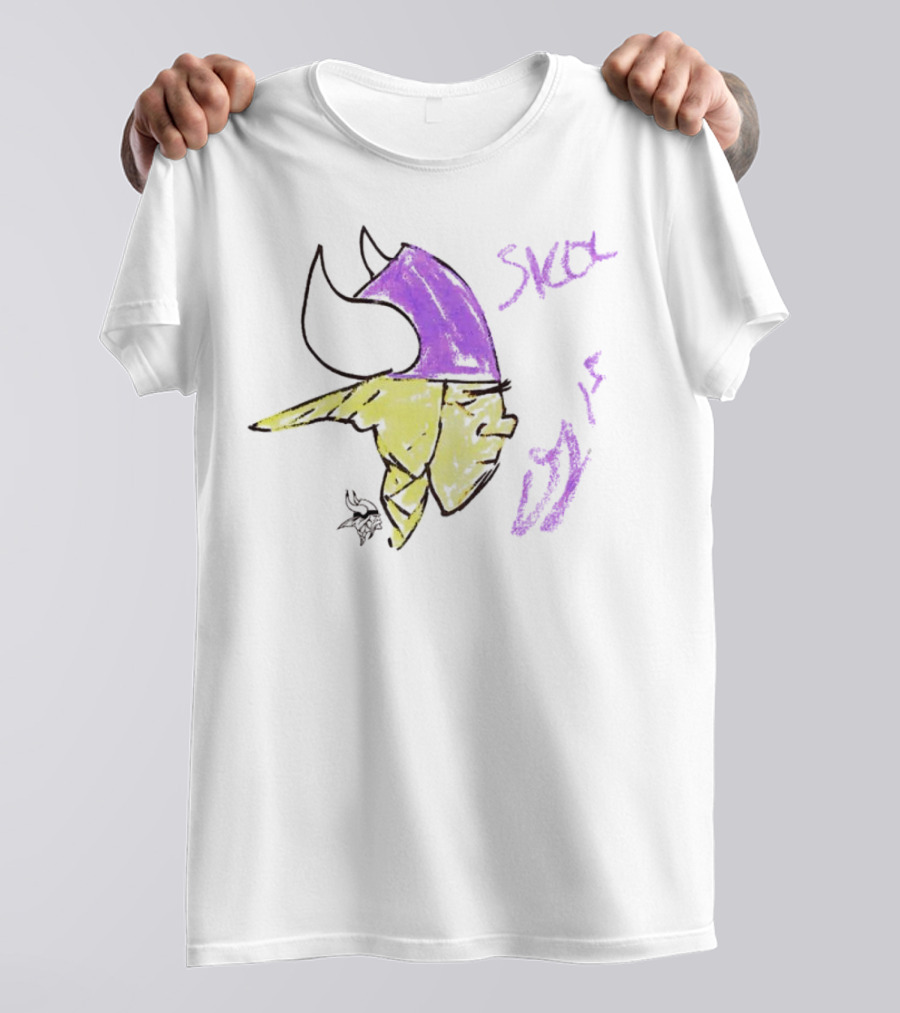 Skol Vikings Helmet Sketch Rookies Paint Minnesota Vikings T-Shirt