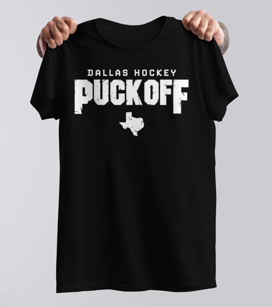 Dallas Hockey Puck Off Texas T-Shirt