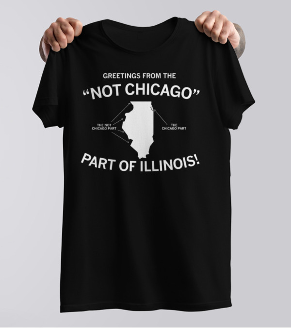 Greetings From The Not Chicago Part Of Illinois Sculpture Highlighting Chicago And Not Chicago Part T-Shirt