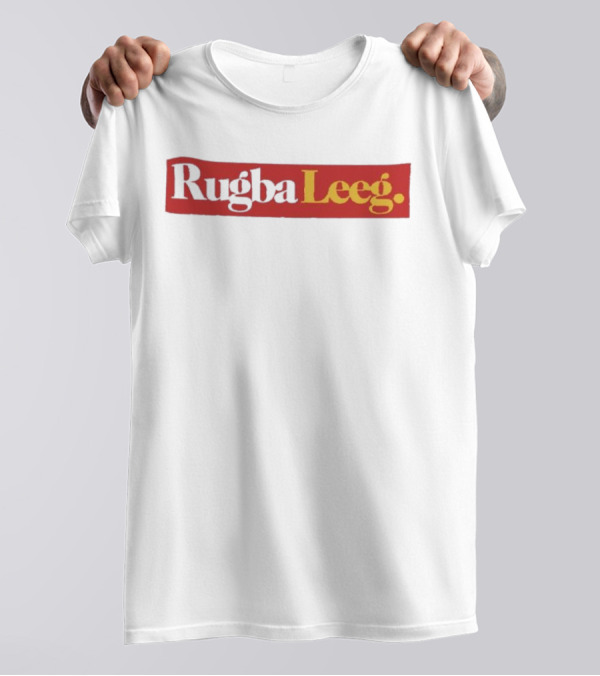 Rugba Leeg Bold Red Yellow Box Text T-Shirt
