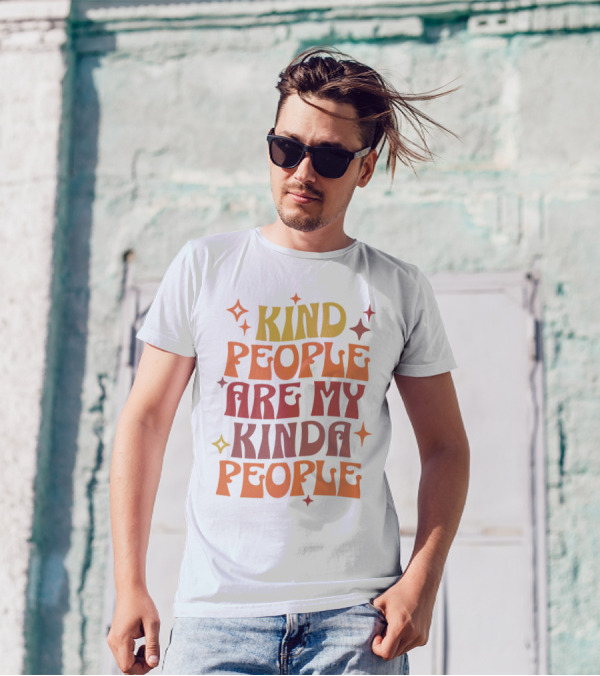 Kind People Are My Kinda People Groovy Retro Psychedelic T-Shirt