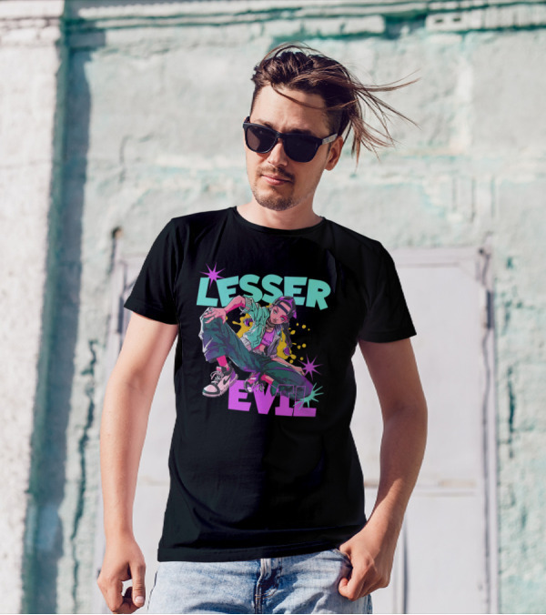 Lesser Evil Vintage Anime Hip Hop Style Streetwear T-Shirt