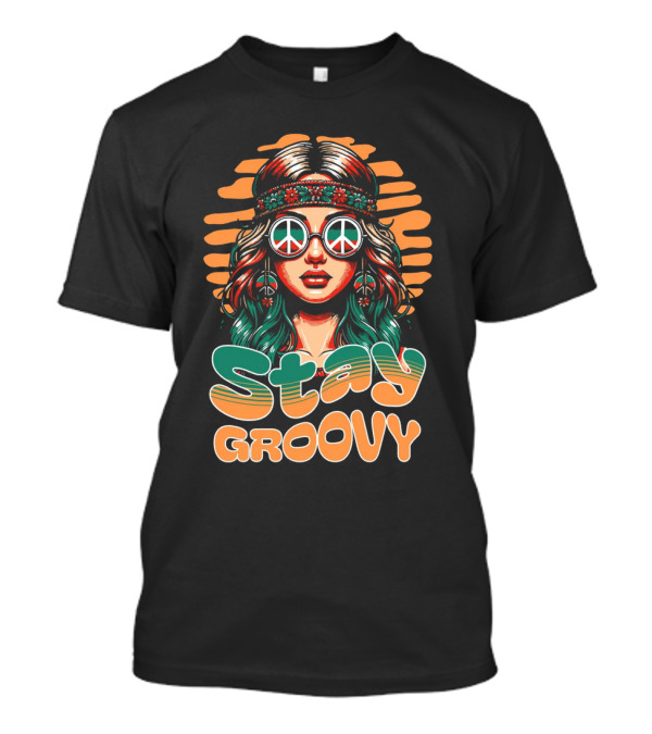 Stay Groovy Retro Hippie Peace Sign Glasses T-Shirt
