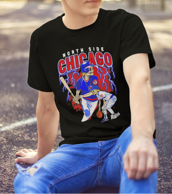 North Side Chicago Baseball Skeleton Relish T-Shirt