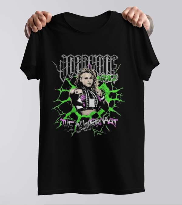 Jordynne Grace The Juggernaut Power Pose With Green Lightning Background T-Shirt