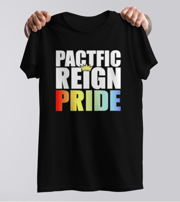 Pacific Reign Pride Crown Rainbow Colors T-Shirt