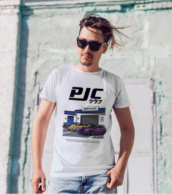 PJC クラブ Perth JDM Central PJC Marketing Garage Cars T-Shirt