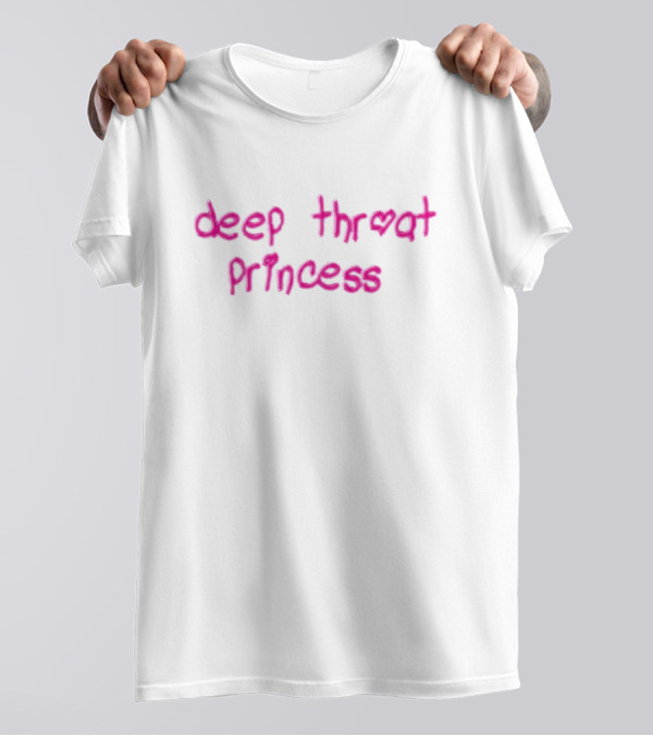 Deep Throat Princess Pink Heart Letters T-Shirt