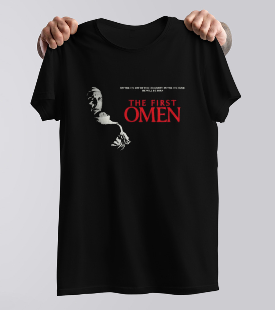 The First Omen On The 6th Day Of The 6th Month In The 6th Hour He Will Be Born Horror Film Inspired T-Shirt