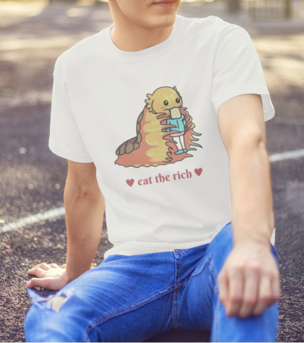 The Space Slug Eat The Rich Heart T-Shirt