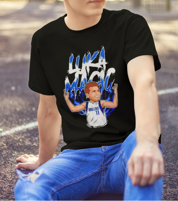 Luka Doncic Luka Magic Dallas Basketball Player Cartoon T-Shirt
