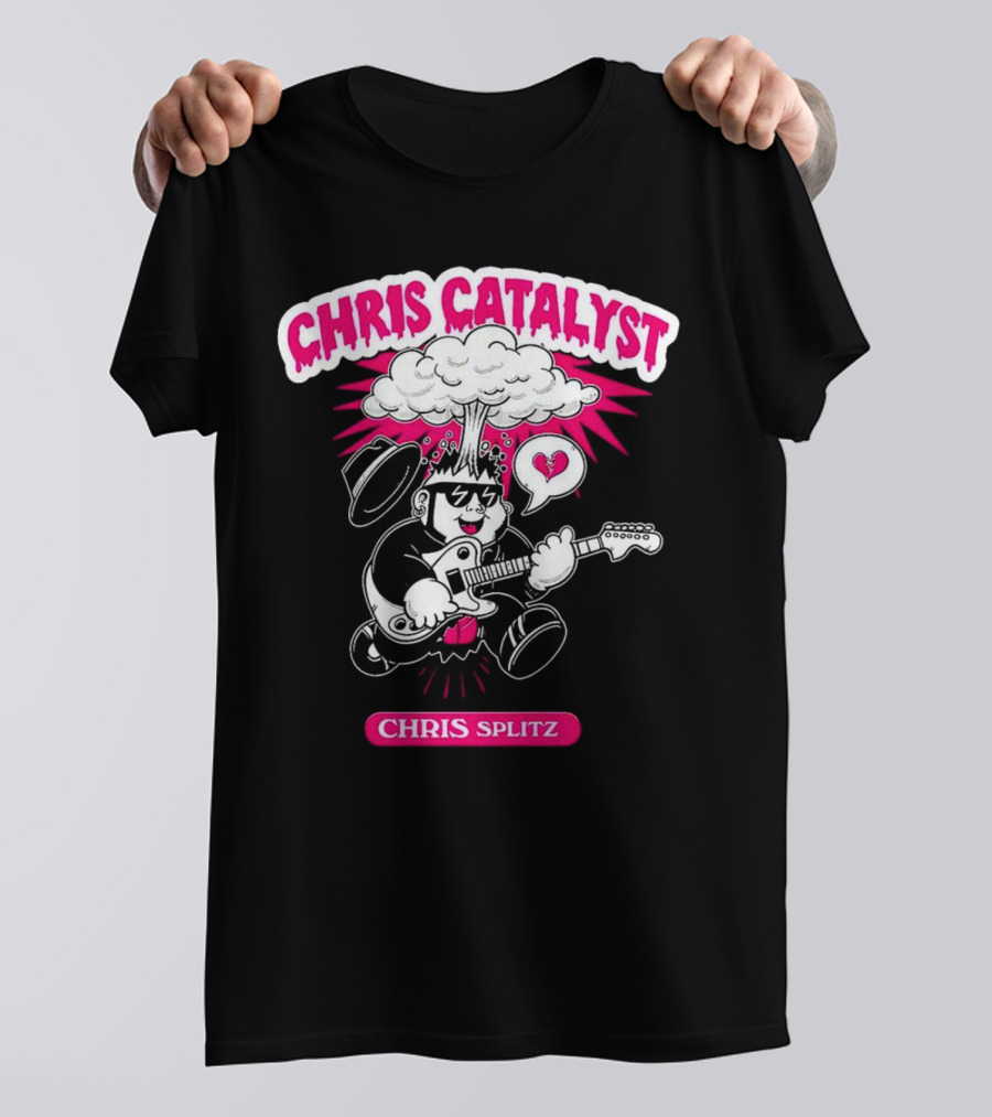 Chris Catalyst Chris Splitz Guitar Explosion Heart T-Shirt