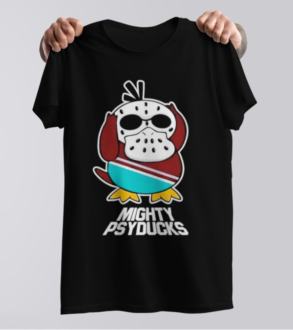Mighty Psyducks Confused Duck Hockey Mask T-Shirt