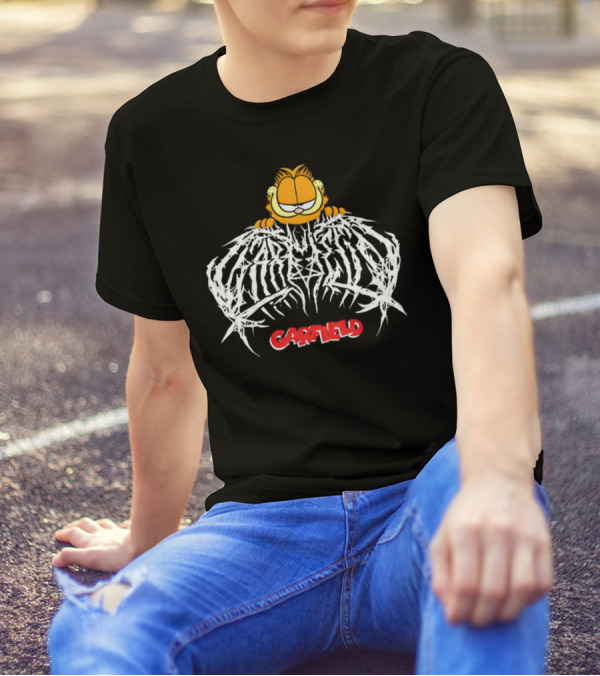 Garfield Death Metal Logo With Garfield T-Shirt