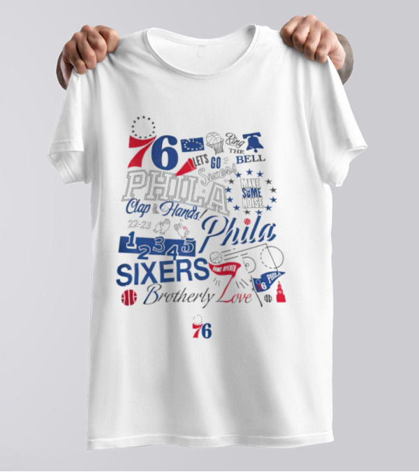 Philadelphia 76ers Clap Hands Go Phila Sixers Stars 76 1949 T-Shirt