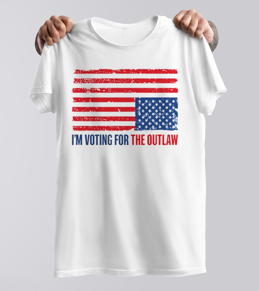 USA Flag I'm Voting For The Outlaw Distressed American T-Shirt