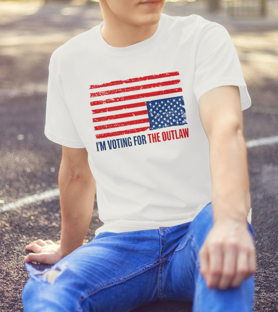 USA Flag I'm Voting For The Outlaw Distressed American T-Shirt