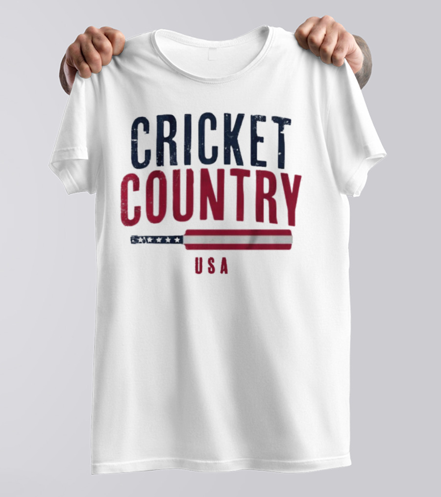 Cricket Country USA American Flag Bat T-Shirt