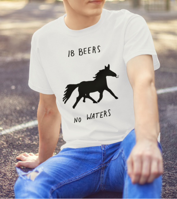 18 Beers No Waters Horse Silhouette Smoking Pipe T-Shirt