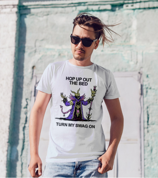 Wizard Of Barge Hop Up Out The Bed Turn My Swag On Mage With Staff And Demon Tail T-Shirt