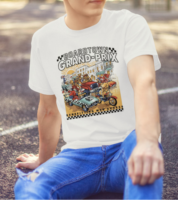 Boardtown Grand-Prix Colorful Animal Parade Benefit MSU Access T-Shirt